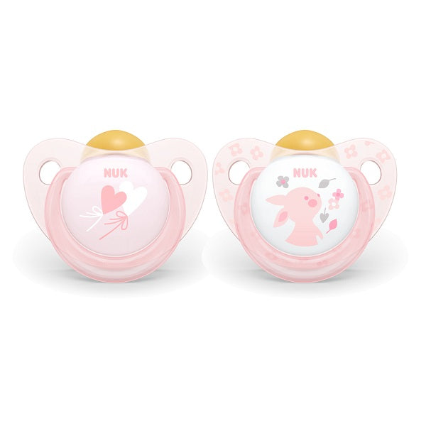 NUK Trendline Rose & Blue Latex Soother 2pk