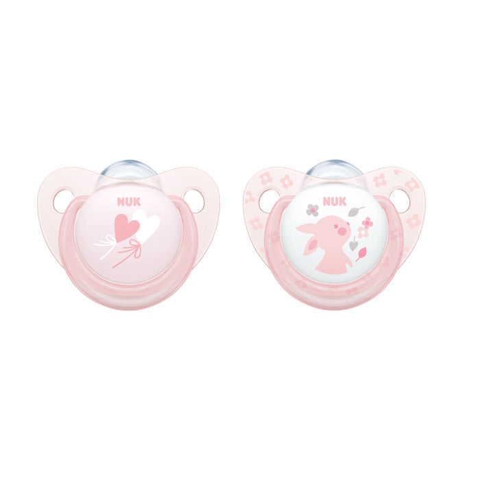 NUK Trendline Rose & Blue Silicone Soother 2pk