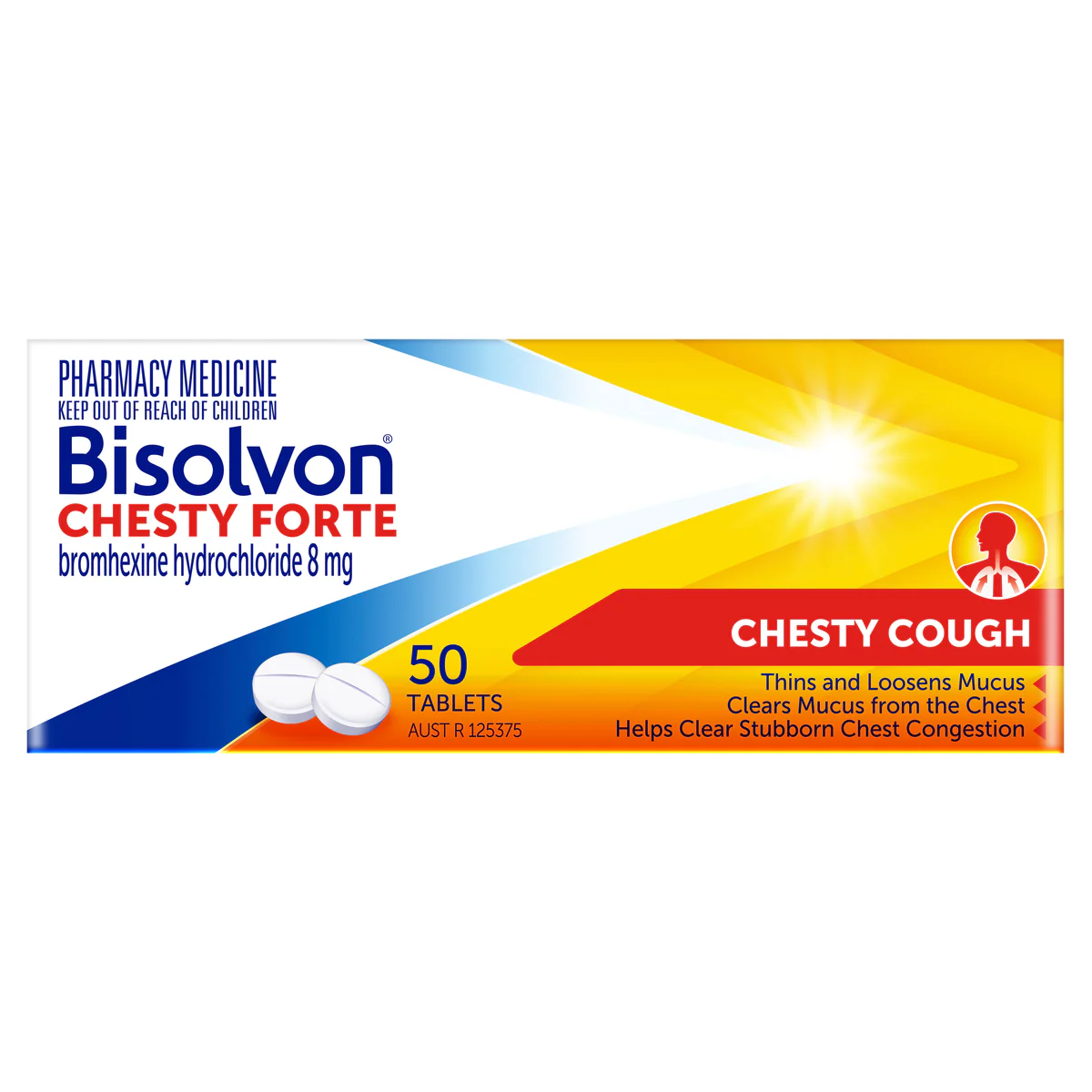 Bisolvon Chesty Forte 8mg 50 Tabs