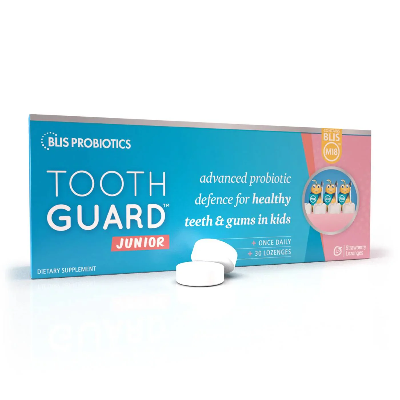 Blis Tooth Guard Junior Strawberry Lozenges 30 Pack