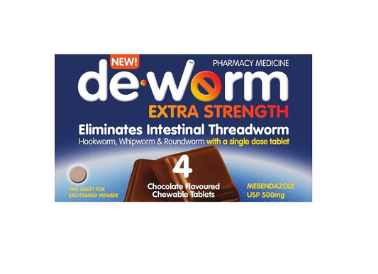 De-Worm Extra Strength Chocolate Flavoured Chewable Tablets