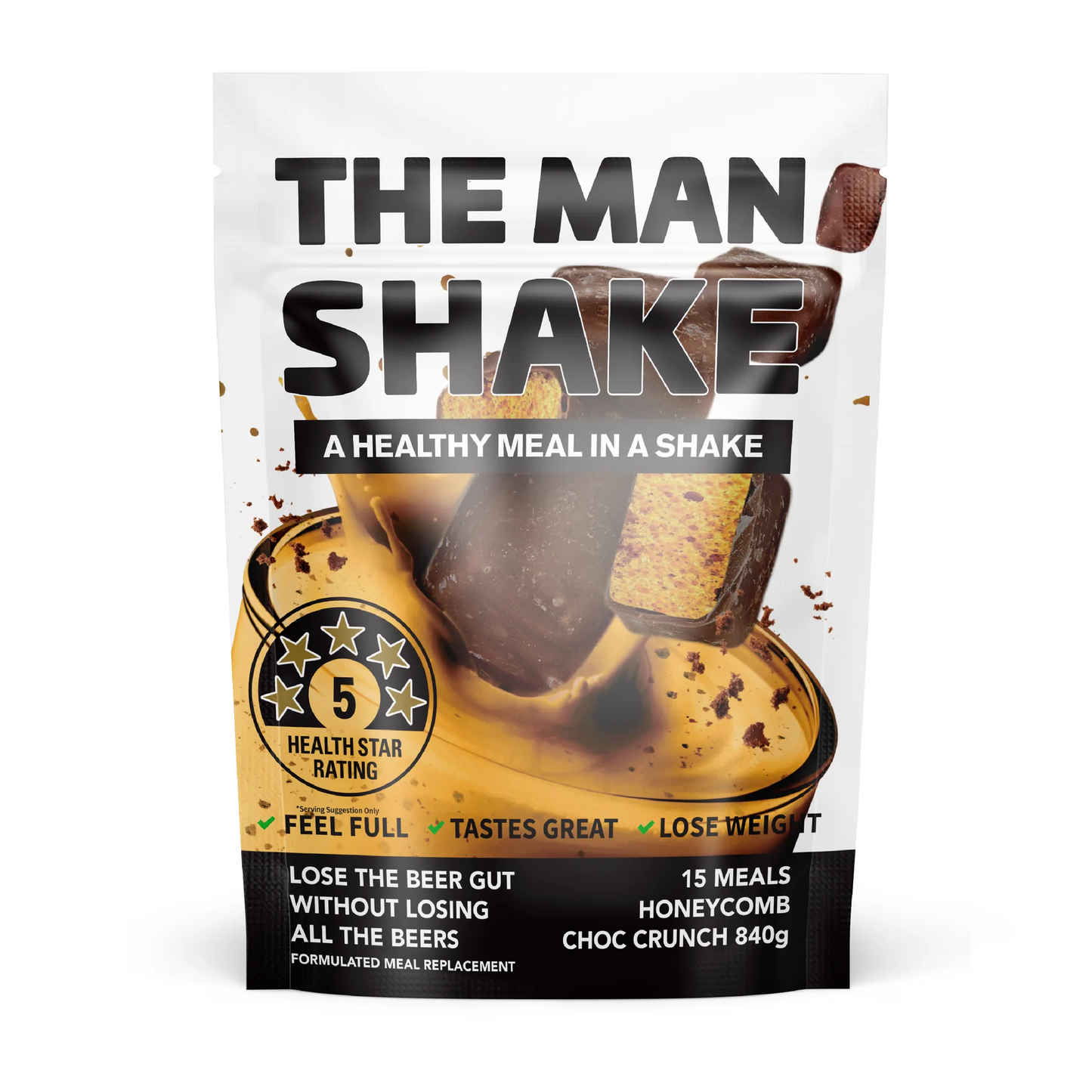 The Man Shake Choc Honeycomb 840g
