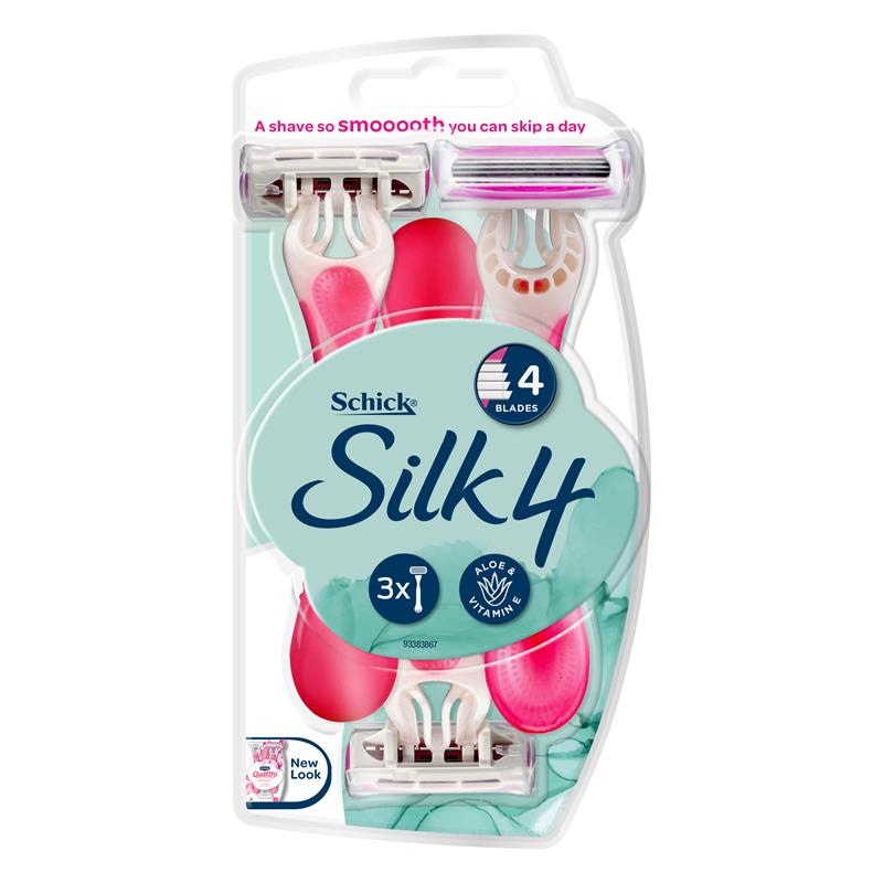 Schick Silk 4 Women's Disposable Razors 3 Pack
