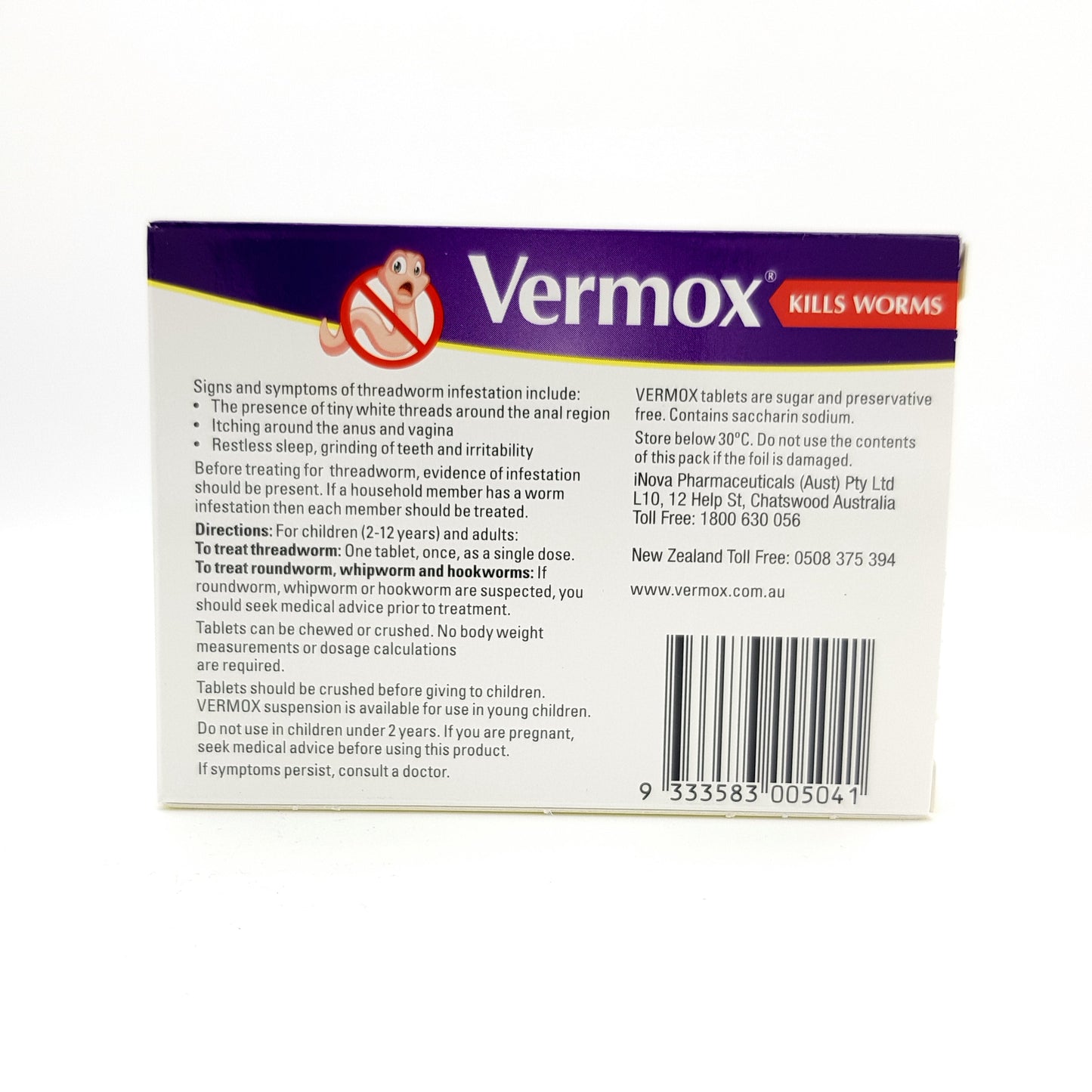 Vermox Orange Flavour 2 Tabs