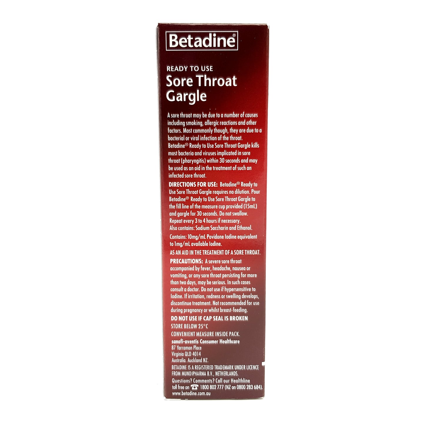 Betadine Ready To Use Gargle 120ml