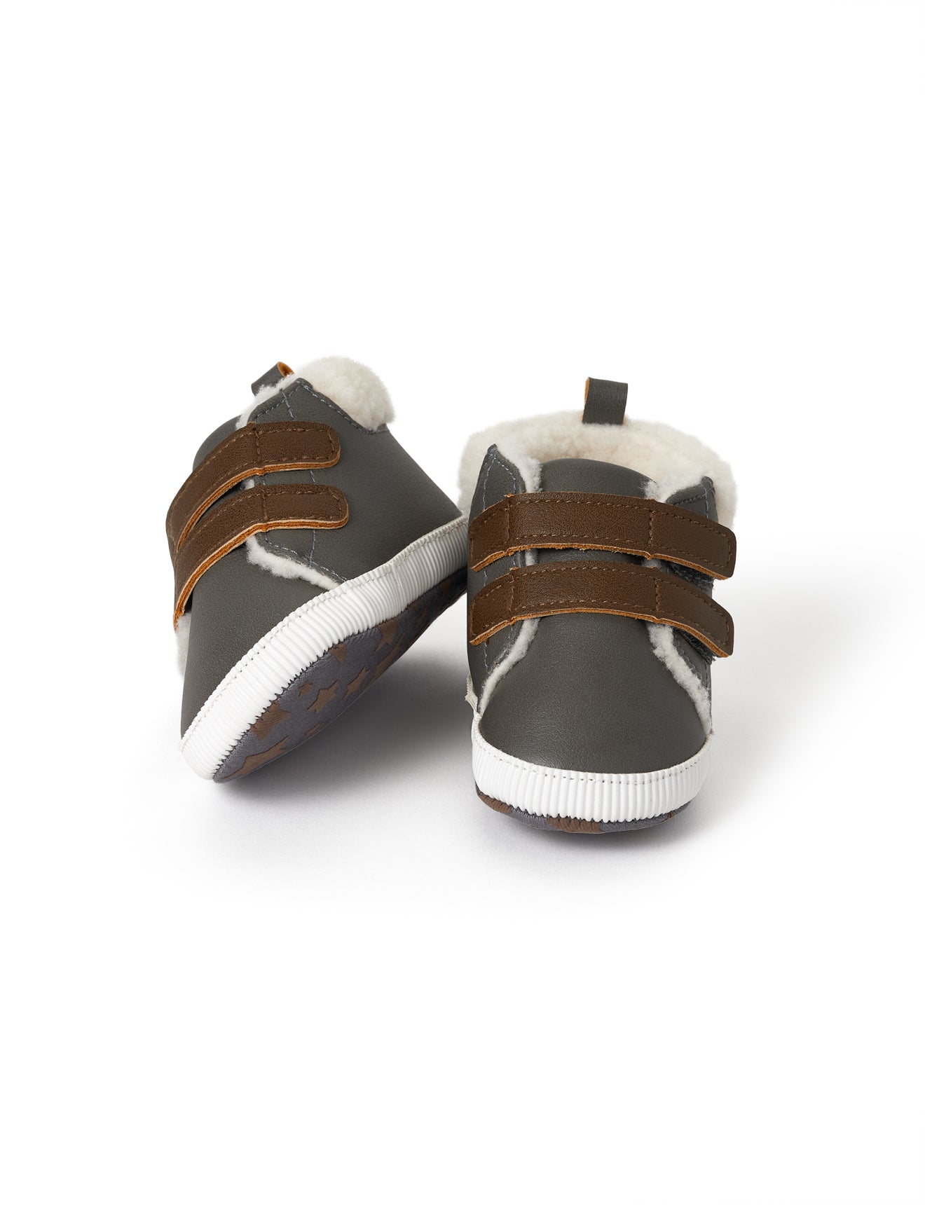 HIHOPW21 Sherpa HI Tops Grey/Brown 6-12m