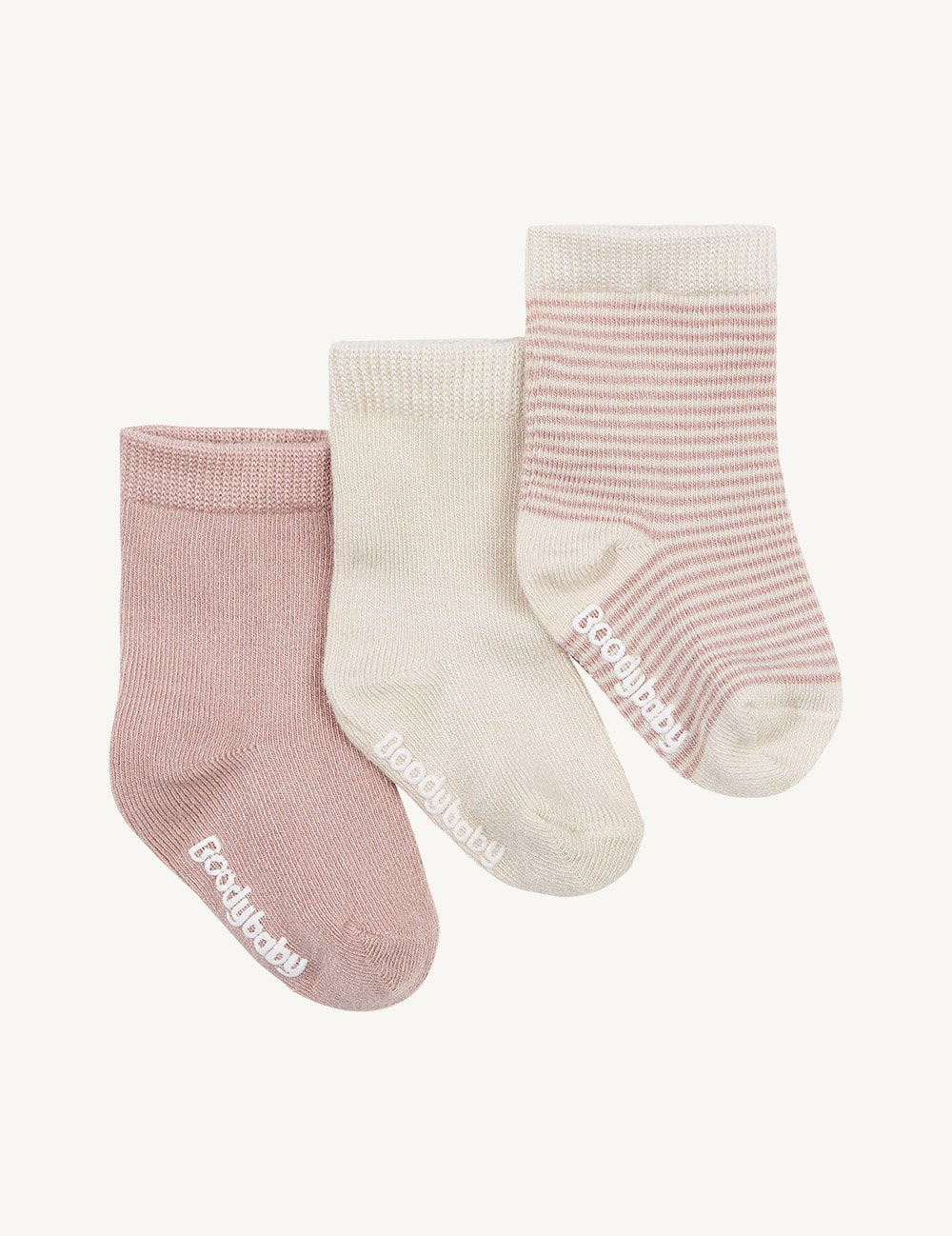 BOODY Socks Chalk/Rose 12-24mth 3pk