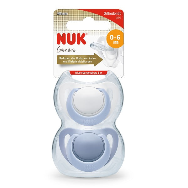 NUK Genius Silicone Soother 6-18m 2pk