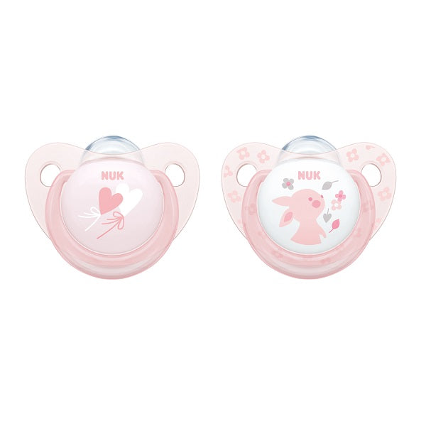 NUK Baby Rose Silicone Soother 0-6 Month 2pk