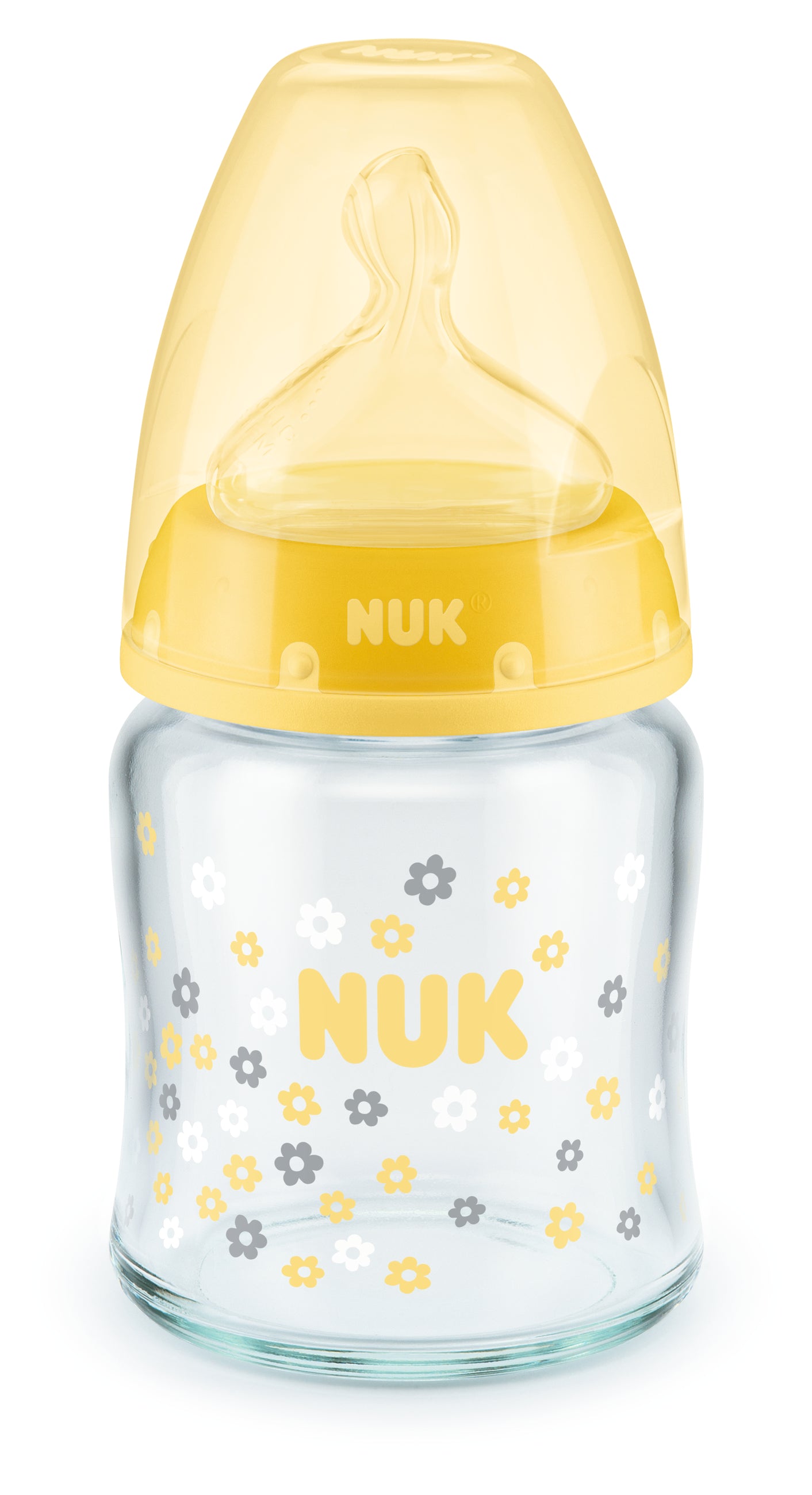 NUK First Choice Plus Glass Baby Bottle 120ml with teat