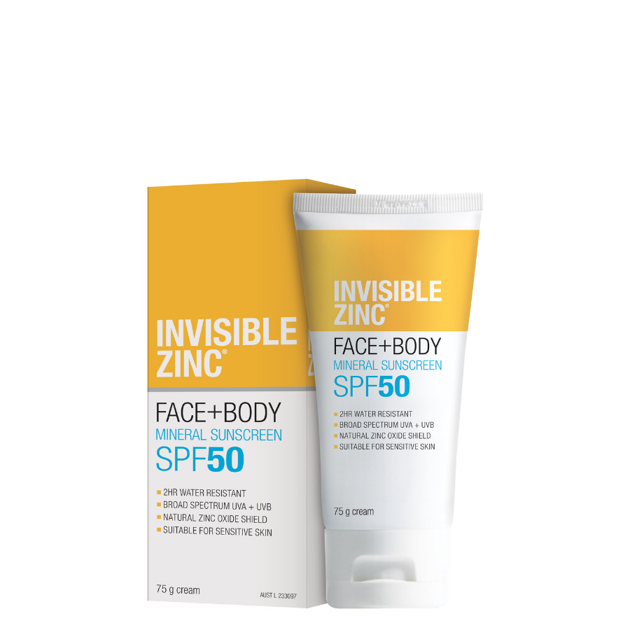 Invisible Zinc Face + Body Sunscreen SPF50 75g