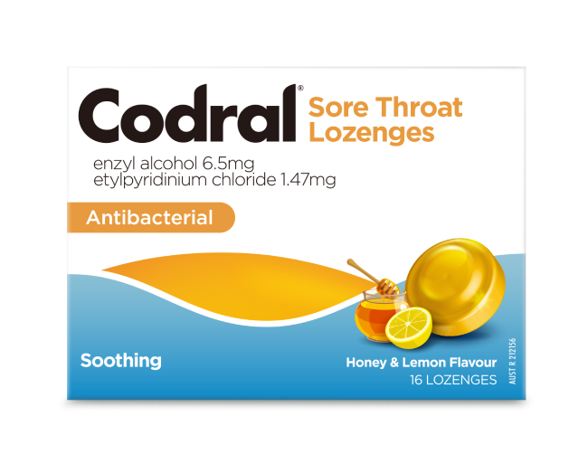CODRAL Sore Throat Loz Honey/Lem 36