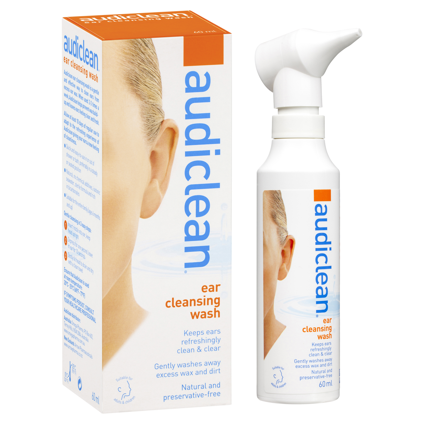 Audiclean Ear Cleansing Wash Spray 60ml