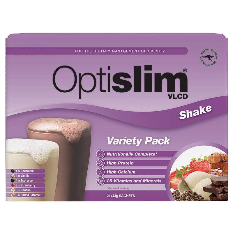 Optislim VLCD Meal Replacement Shake Variety Pack 21x43g Sachets