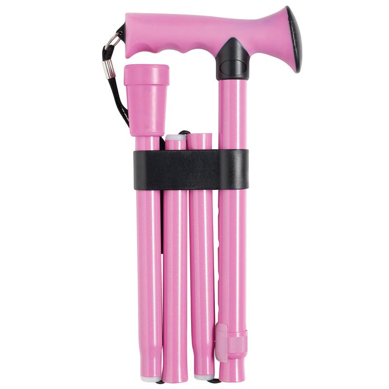 Surgipack Aluminium Folding Walking Stick - Pink