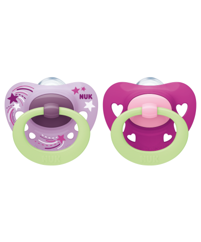 NUK Signature Night Soother Size 2 2pk