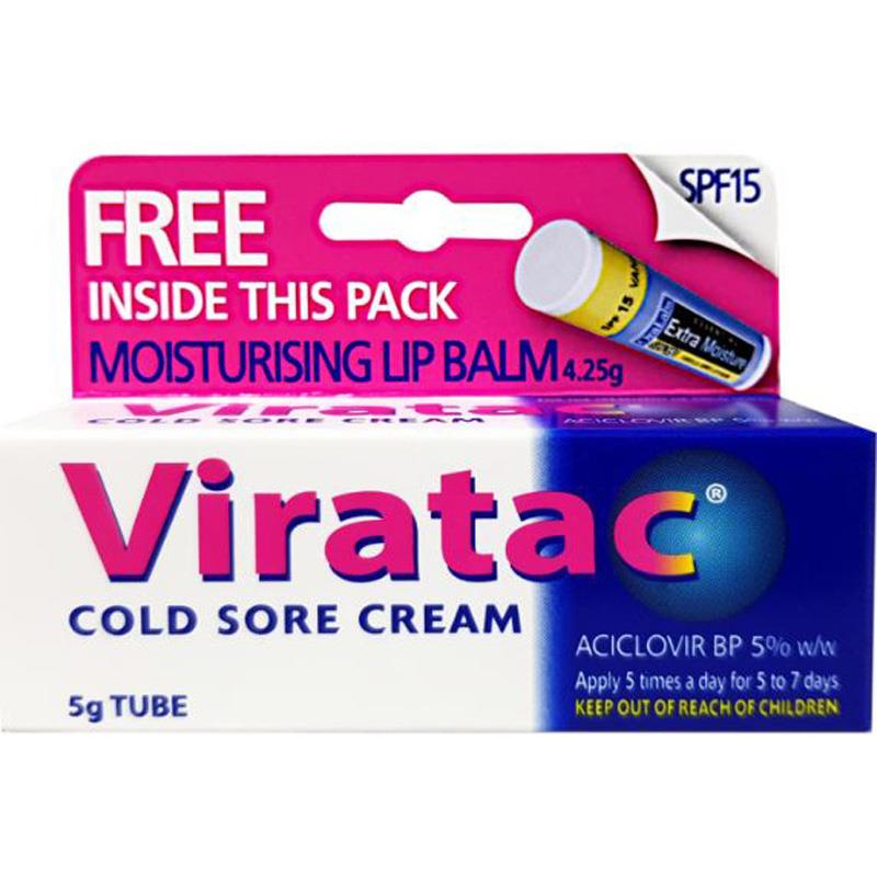 Viratac Cold Sore Cream 5% 5g + Lip Balm