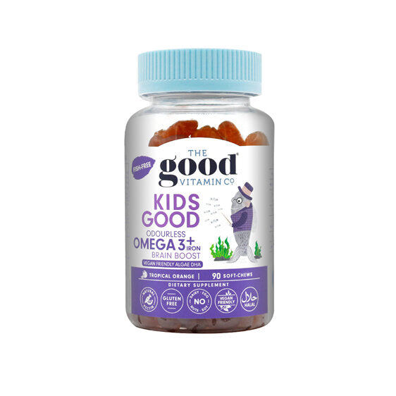 The Good Vitamin Co. Kids Good Odourless Omega 3 + Iron 90 Chewable Tablets