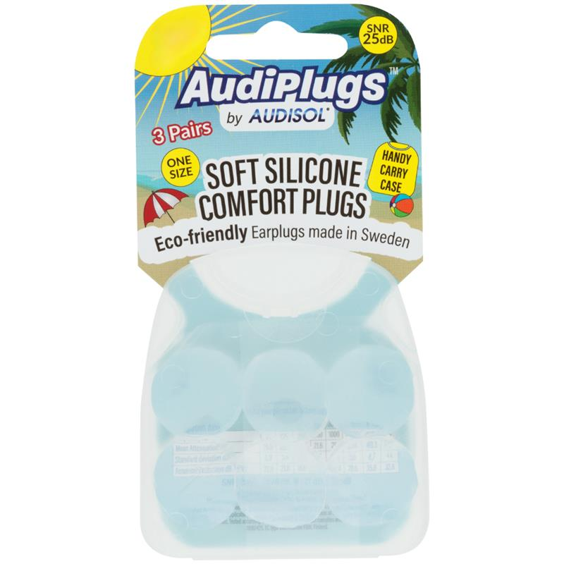 Audiplugs Silicone Comfort Ear Plugs 3 Pairs