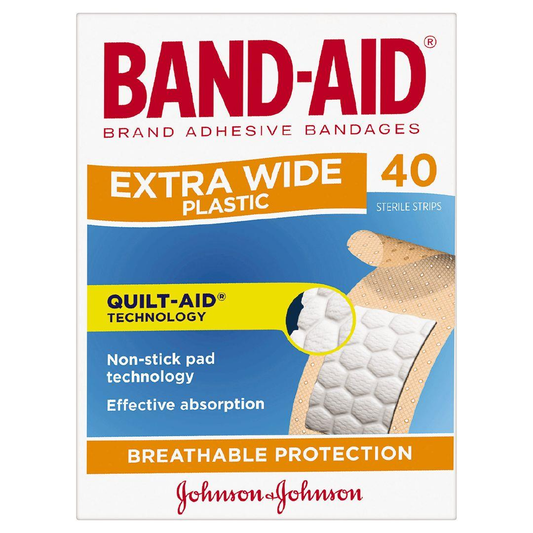 Band-Aid Extra Wide Plastic Strips 40 Pack