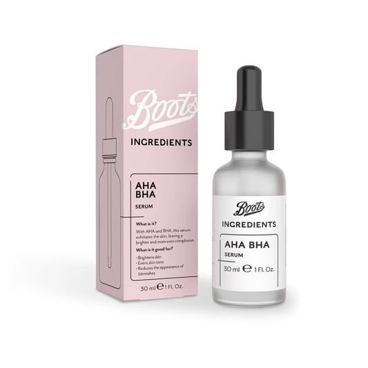 Boots Ingredients AHA BHA Serum 30ml