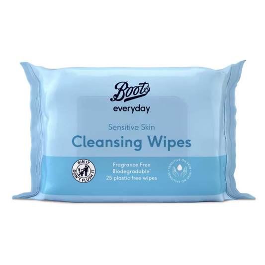 Boots Biodegradable Cleansing Wipes Fragrance Free 25 Pack