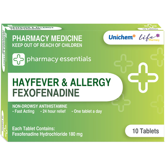 Pharmacy Essentials Fexofenadine 180mg 10 Tablets