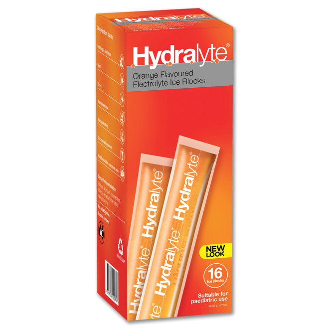 HYDRALYTE Ice Block Orange 16pk