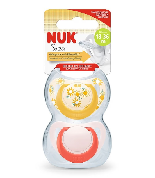 Nuk Star Latex Soother 2 Pack Assorted