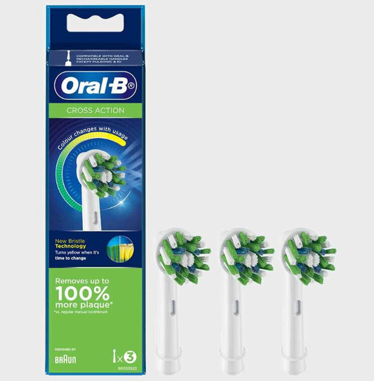 Oral-B Vitality Cross Action White Replacement Heads 3 Pack
