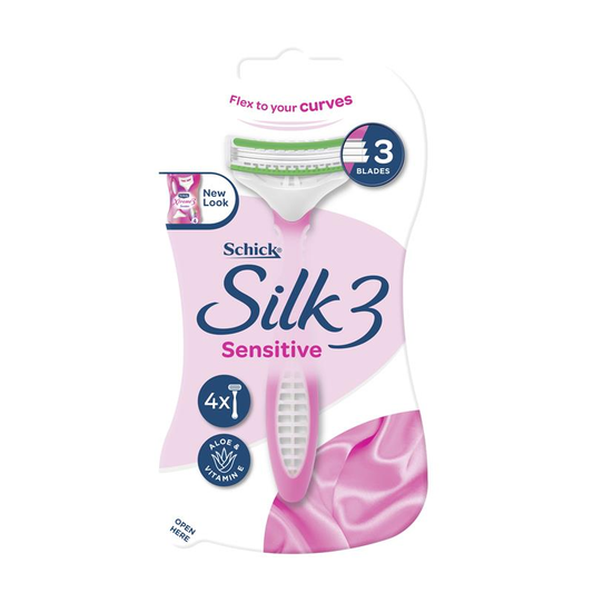 Schick Silk 3 Sensitive Women's 4 Pack Disposable Razors