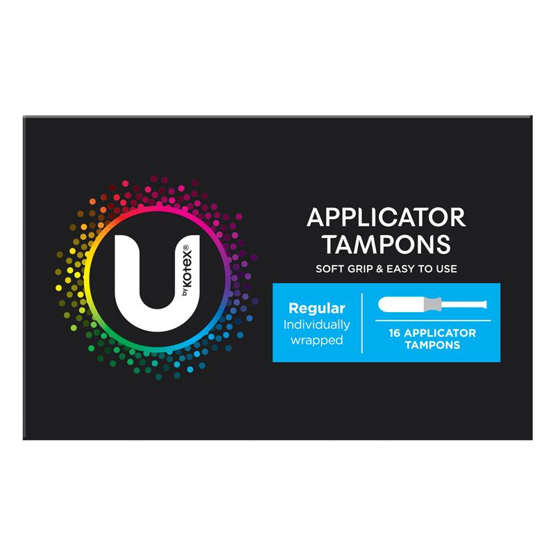 U By Kotex Applicator Tampons Regular 16 Pack