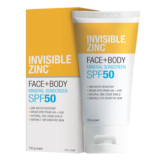 Invisible Zinc Face + Body Sunscreen SPF50 150g
