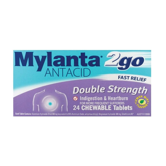 Mylanta 2 Go Double Strength Tabs 24