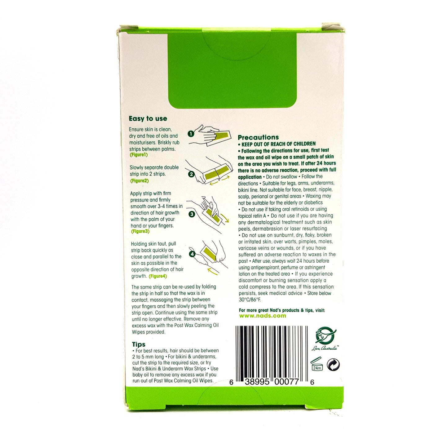 NADS Body Wax Strips 20s