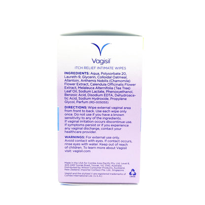 VAGISIL Itch Relief Wipes 12
