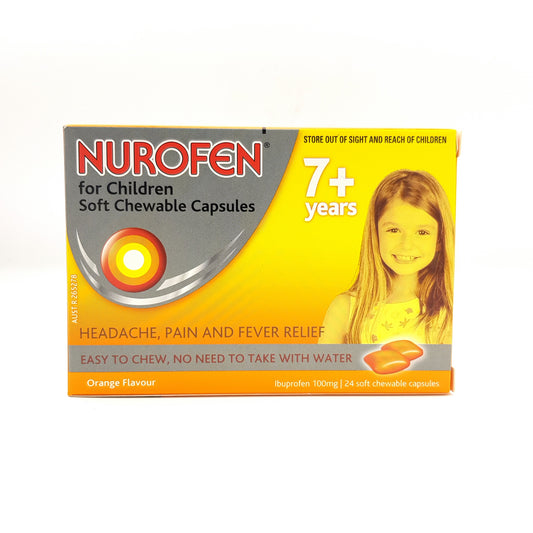 NUROFEN Child 7+ Chewable Caps Orange 24s