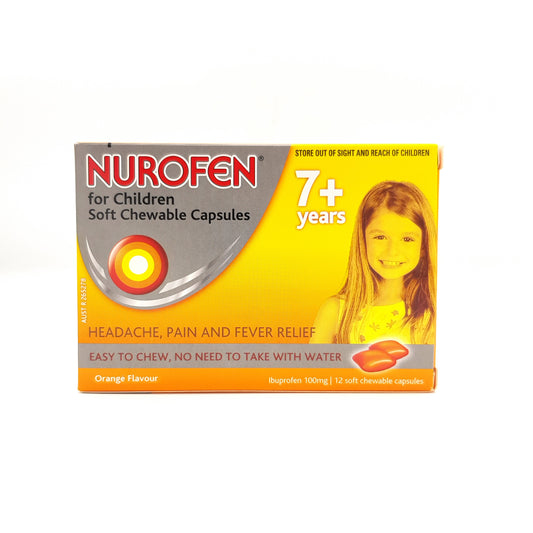 NUROFEN Child 7+ Chewable Caps Orange 12s