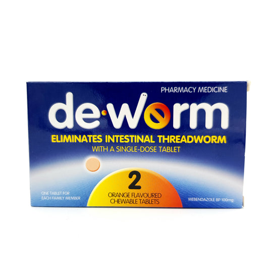 De-Worm Chewable Tablets Orange 2 Tabs