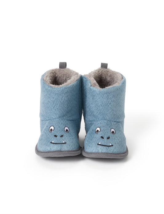 HIHOP Winter 2021-Baby Dino Slipper Boots Slate Blue 6-12m