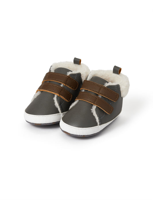 HIHOPW21 Sherpa HI Tops Grey/Brown 6-12m