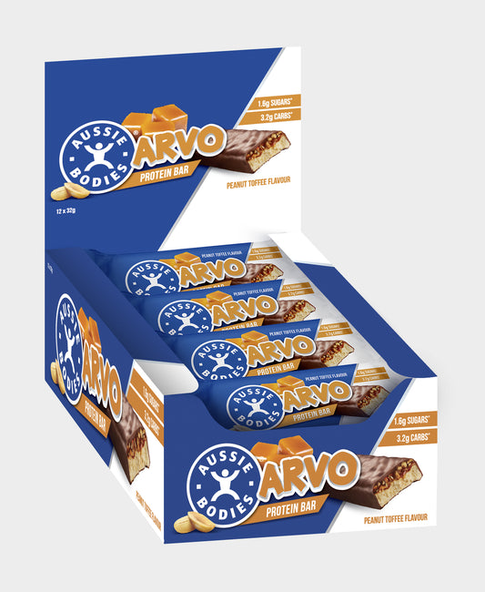 Aussie Bodies Arvo Peanut Toffee Protein Bar (12x32g)