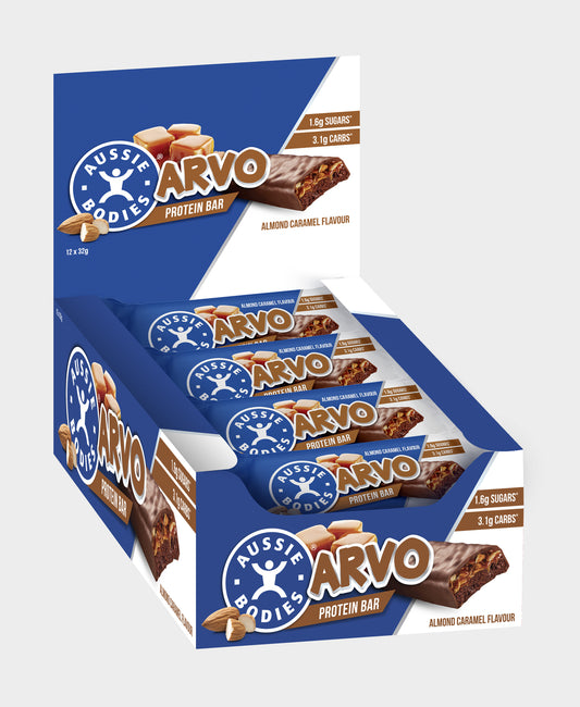 Aussie Bodies Arvo Protein Bars Almond Caramel (12x32g)