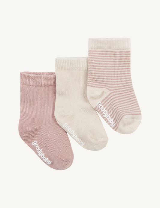 BOODY Socks Chalk/Rose 3-6mths 3pk