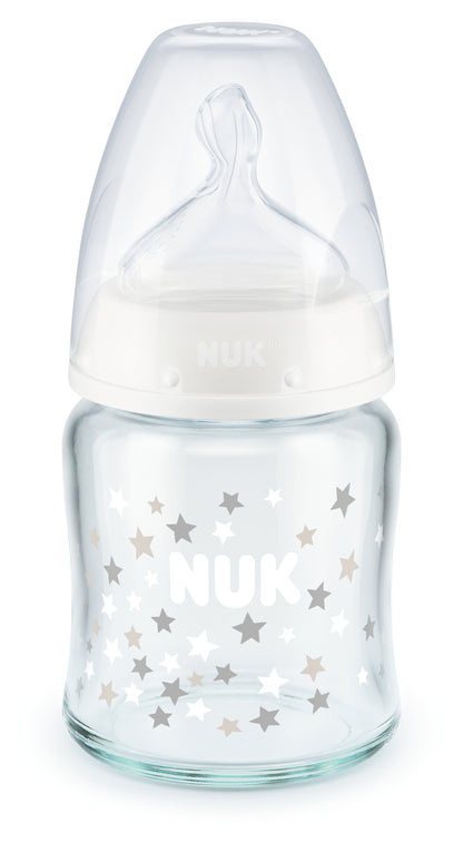 NUK First Choice Plus Glass Baby Bottle 120ml with teat