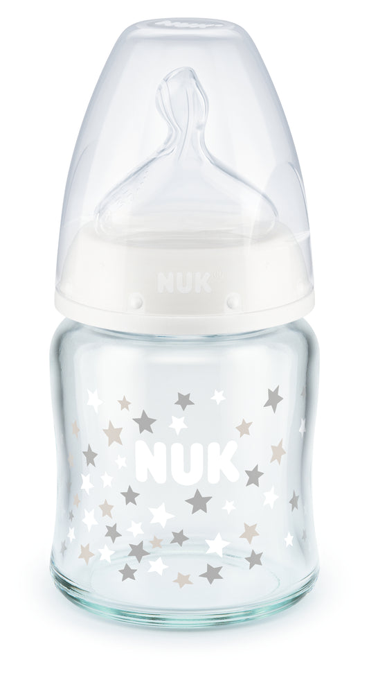 NUK First Choice Plus Glass Baby Bottle 120ml with teat