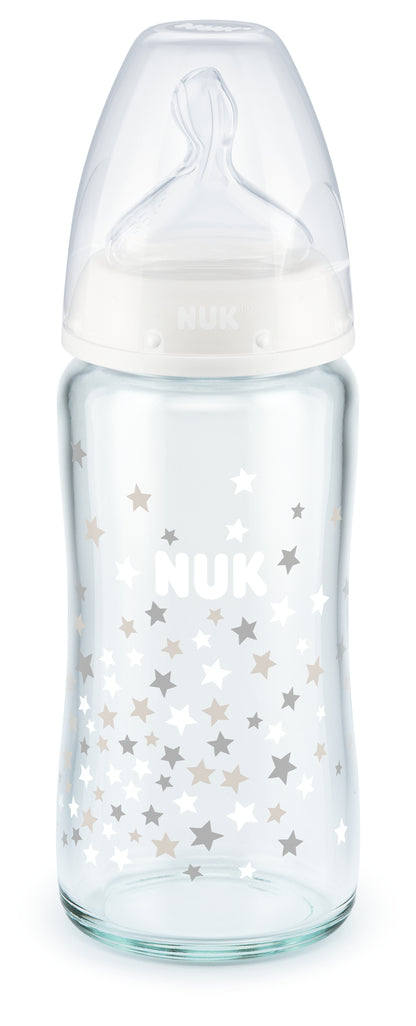NUK First Choice Plus Glass Baby Bottle 240ml with teat