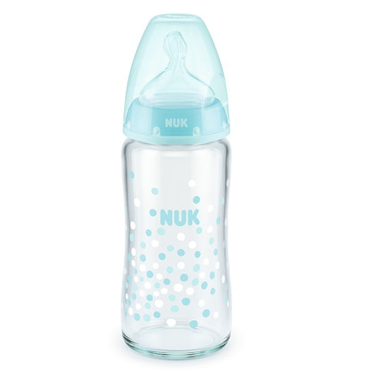 NUK First Choice Plus Glass Baby Bottle 240ml with teat