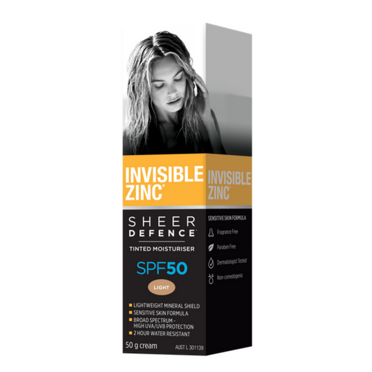 Invisible Zinc Sheer Defence Tinted Moisturiser SPF50 ?€? Light 50g