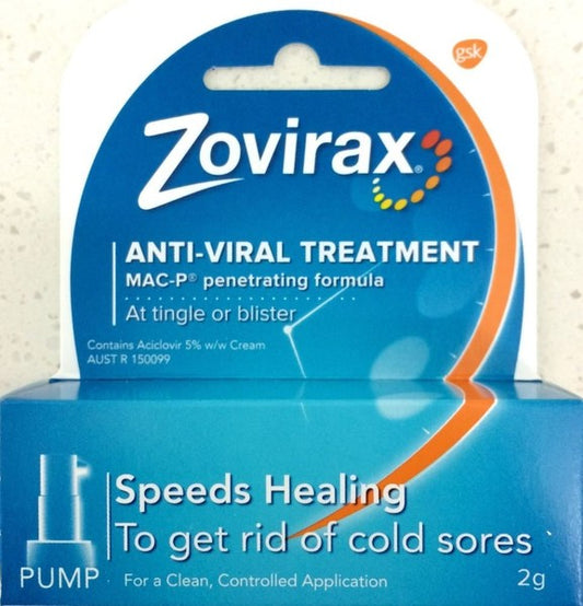 Zovirax Cold Sore Cream 2g Pump